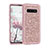 Coque Silicone et Plastique Housse Etui Protection Integrale 360 Degres Bling-Bling pour Samsung Galaxy S10 Or Rose