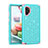 Coque Silicone et Plastique Housse Etui Protection Integrale 360 Degres Bling-Bling U01 pour Samsung Galaxy Note 10 Plus Cyan