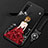 Coque Silicone Fleurs Souple Couleur Unie Etui Housse K01 pour Xiaomi Redmi Note 8 Rouge et Noir