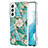 Coque Silicone Fleurs Souple Couleur Unie Etui Housse S01 pour Samsung Galaxy S22 Plus 5G Vert