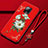Coque Silicone Fleurs Souple Couleur Unie Etui Housse S01 pour Xiaomi Redmi 10X Pro 5G Rouge
