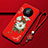Coque Silicone Fleurs Souple Couleur Unie Etui Housse S02 pour Huawei Mate 40 Pro Rouge