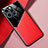 Coque Silicone Gel Motif Cuir Housse Etui avec Magnetique pour Apple iPhone 13 Pro Rouge