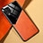 Coque Silicone Gel Motif Cuir Housse Etui avec Magnetique pour Samsung Galaxy M32 4G Orange