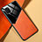Coque Silicone Gel Motif Cuir Housse Etui avec Magnetique pour Samsung Galaxy M60s Orange