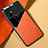 Coque Silicone Gel Motif Cuir Housse Etui avec Magnetique pour Xiaomi Poco M5 4G Orange