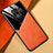 Coque Silicone Gel Motif Cuir Housse Etui avec Magnetique pour Xiaomi Redmi 10X 5G Orange