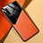 Coque Silicone Gel Motif Cuir Housse Etui avec Magnetique pour Xiaomi Redmi 9T 4G Orange