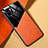 Coque Silicone Gel Motif Cuir Housse Etui avec Magnetique pour Xiaomi Redmi A2 Orange