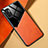 Coque Silicone Gel Motif Cuir Housse Etui avec Magnetique pour Xiaomi Redmi Note 11 SE 5G Orange