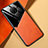 Coque Silicone Gel Motif Cuir Housse Etui avec Magnetique pour Xiaomi Redmi Note 9T 5G Orange