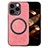 Coque Silicone Gel Motif Cuir Housse Etui avec Magnetique S02D pour Apple iPhone 15 Pro Rose