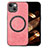 Coque Silicone Gel Motif Cuir Housse Etui avec Magnetique S02D pour Apple iPhone 15 Rose