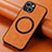 Coque Silicone Gel Motif Cuir Housse Etui avec Magnetique S11D pour Apple iPhone 14 Marron