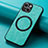 Coque Silicone Gel Motif Cuir Housse Etui avec Magnetique S11D pour Apple iPhone 14 Vert