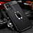 Coque Silicone Gel Motif Cuir Housse Etui avec Support Bague Anneau Aimante Magnetique pour Realme Q3 5G Noir