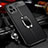 Coque Silicone Gel Motif Cuir Housse Etui avec Support Bague Anneau Aimante Magnetique pour Vivo iQOO 7 Legend 5G Noir