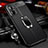 Coque Silicone Gel Motif Cuir Housse Etui avec Support Bague Anneau Aimante Magnetique pour Xiaomi Poco M4 5G Noir