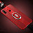 Coque Silicone Gel Motif Cuir Housse Etui avec Support Bague Anneau Aimante Magnetique T03 pour Huawei P30 Lite New Edition Rouge