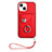 Coque Silicone Gel Motif Cuir Housse Etui BF1 pour Apple iPhone 14 Plus Rouge