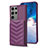 Coque Silicone Gel Motif Cuir Housse Etui BF1 pour Samsung Galaxy S23 Ultra 5G Violet