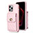 Coque Silicone Gel Motif Cuir Housse Etui BF2 pour Apple iPhone 13 Pro Max Or Rose