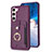 Coque Silicone Gel Motif Cuir Housse Etui BF2 pour Samsung Galaxy S22 Plus 5G Violet