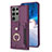 Coque Silicone Gel Motif Cuir Housse Etui BF2 pour Samsung Galaxy S22 Ultra 5G Violet