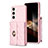 Coque Silicone Gel Motif Cuir Housse Etui BF3 pour Samsung Galaxy S24 Plus 5G Or Rose