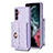 Coque Silicone Gel Motif Cuir Housse Etui BF4 pour Samsung Galaxy A14 5G Violet Clair