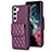 Coque Silicone Gel Motif Cuir Housse Etui BF5 pour Samsung Galaxy S23 Plus 5G Violet