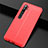 Coque Silicone Gel Motif Cuir Housse Etui H01 pour Xiaomi Mi Note 10 Pro Rouge
