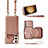 Coque Silicone Gel Motif Cuir Housse Etui JM1 pour Samsung Galaxy S22 Plus 5G Or Rose