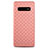 Coque Silicone Gel Motif Cuir Housse Etui L02 pour Samsung Galaxy S10 Or Rose