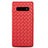 Coque Silicone Gel Motif Cuir Housse Etui L02 pour Samsung Galaxy S10 Rouge