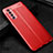 Coque Silicone Gel Motif Cuir Housse Etui pour Oppo Reno4 Pro 4G Rouge