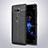 Coque Silicone Gel Motif Cuir Housse Etui pour Sony Xperia XZ2 Compact Noir