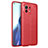 Coque Silicone Gel Motif Cuir Housse Etui pour Xiaomi Mi 11 Lite 5G Rouge