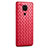 Coque Silicone Gel Motif Cuir Housse Etui pour Xiaomi Redmi Note 9 Rouge