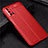Coque Silicone Gel Motif Cuir Housse Etui S01 pour Oppo A92 Rouge