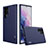 Coque Silicone Gel Motif Cuir Housse Etui S02 pour Samsung Galaxy S21 Ultra 5G Bleu