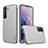 Coque Silicone Gel Motif Cuir Housse Etui S03 pour Samsung Galaxy S21 Plus 5G Blanc