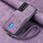 Coque Silicone Gel Motif Cuir Housse Etui SD1 pour Samsung Galaxy S23 5G Violet Clair