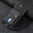 Coque Silicone Gel Motif Cuir Housse Etui SD1 pour Samsung Galaxy S23 Ultra 5G Noir