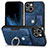Coque Silicone Gel Motif Cuir Housse Etui SD11 pour Apple iPhone 14 Plus Bleu
