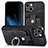 Coque Silicone Gel Motif Cuir Housse Etui SD11 pour Apple iPhone 14 Plus Noir