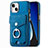 Coque Silicone Gel Motif Cuir Housse Etui SD16 pour Apple iPhone 13 Bleu