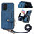 Coque Silicone Gel Motif Cuir Housse Etui SD2 pour Samsung Galaxy M32 5G Bleu