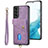 Coque Silicone Gel Motif Cuir Housse Etui SD2 pour Samsung Galaxy S22 5G Violet Clair