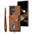 Coque Silicone Gel Motif Cuir Housse Etui SD2 pour Samsung Galaxy S25 Ultra 5G Marron